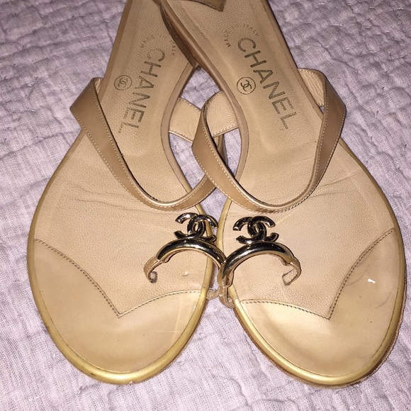 tan chanel sandals